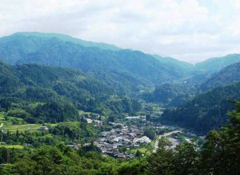 Tsumago-juku seen from Tsumago Castle ruins (Nagiso Town)