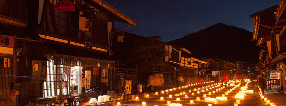 Narai-juku Ice Candle Festival held in early February every year in Shiojiri City